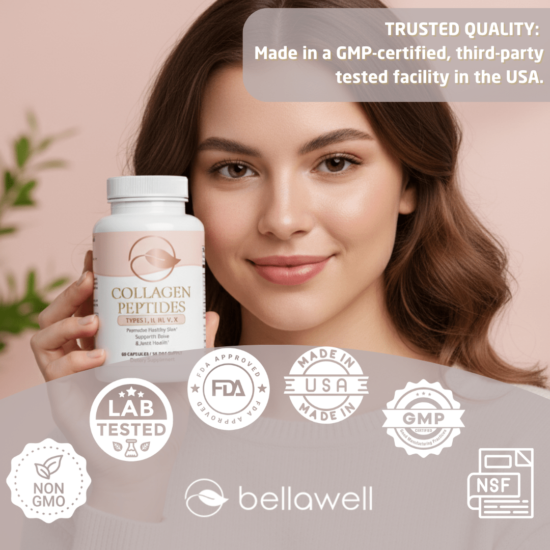Collagen Peptides Types I, II, III, V, X by Bellawell - Bellawell Health