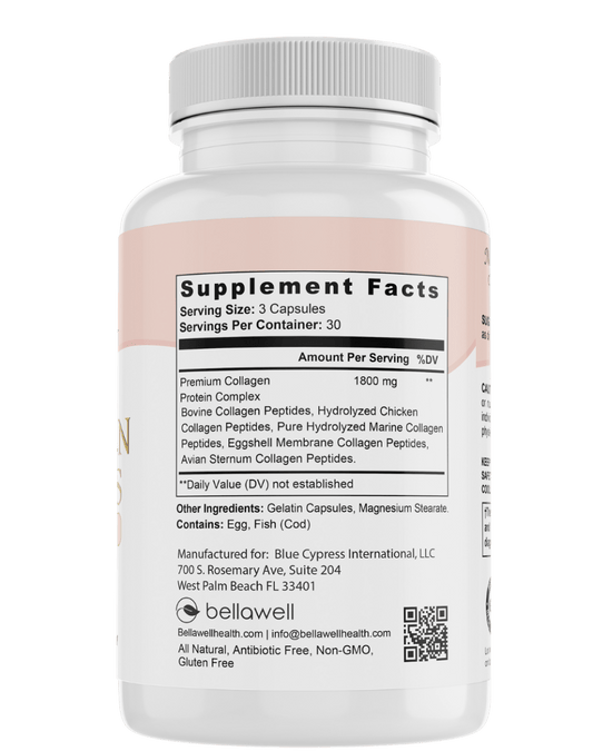 Collagen Peptides Types I, II, III, V, X by Bellawell - Bellawell Health