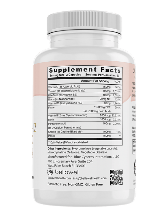 Vitamin B - Complex With Folate by Bellawell - Bellawell Health