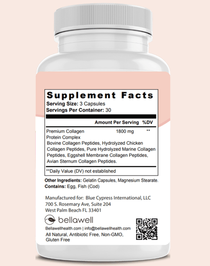 Collagen Peptides Types I, II, III, V, X by Bellawell - Bellawell Health