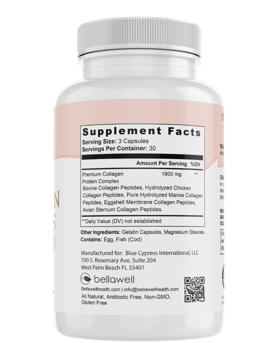 Collagen Peptides Types I, II, III, V, X by Bellawell - Bellawell Health