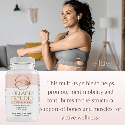 Collagen Peptides Types I, II, III, V, X by Bellawell - Bellawell Health