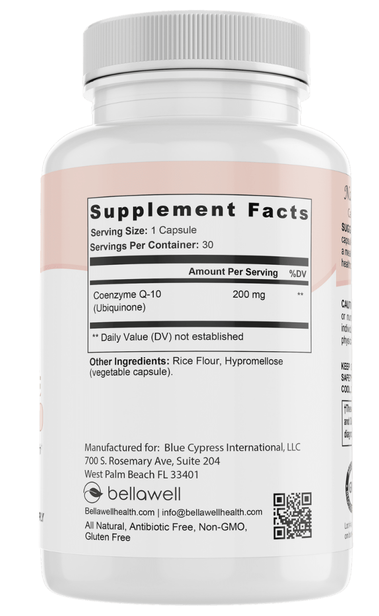 CoQ10 200 mg – Ubiquinone by Bellawell - Bellawell Health