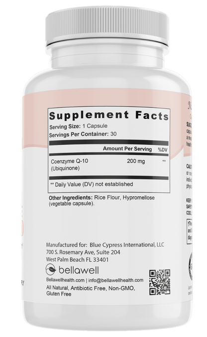 CoQ10 200 mg – Ubiquinone by Bellawell - Bellawell Health
