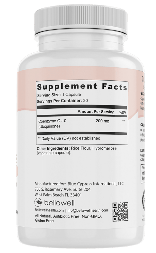 CoQ10 200 mg – Ubiquinone by Bellawell - Bellawell Health