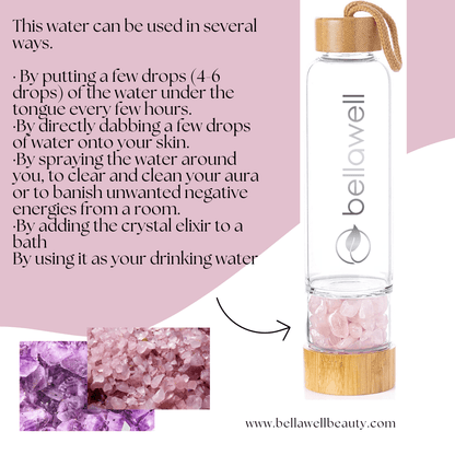 Crystal Elixir Infused Gem Water Bottle - Bellawell Health