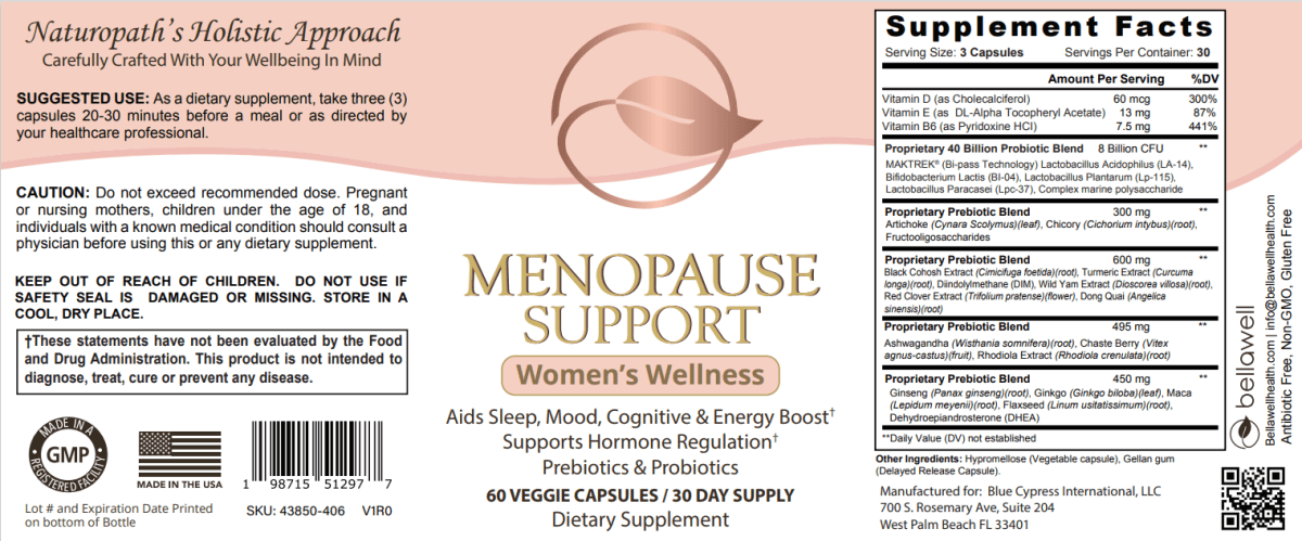 Menopause Support: - A Thoughtful Blend of Ingredients by Bellawell - Bellawell Health
