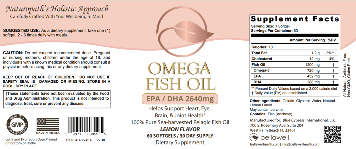 Omega Fish Oil - Omega - 3 Fatty Acids by Bellawell - Bellawell Health