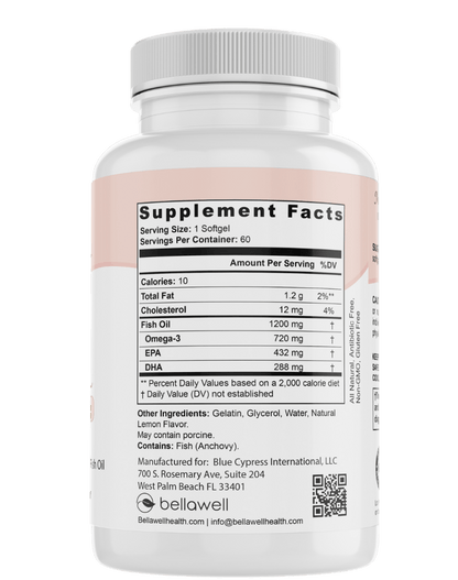 Omega Fish Oil - Omega - 3 Fatty Acids by Bellawell - Bellawell Health