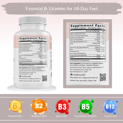 Vitamin B-Complex With Folate by Bellawell - Bellawell Health