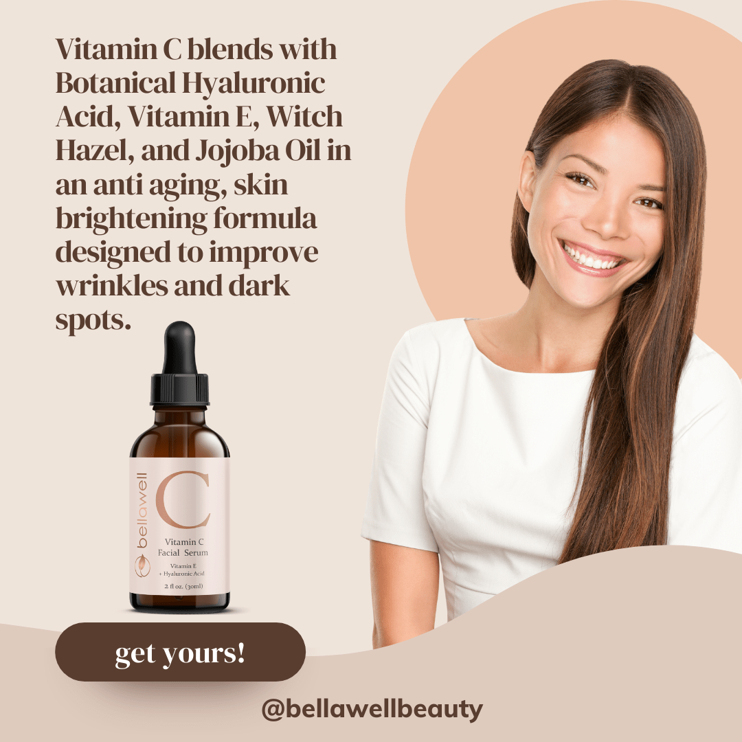 Vitamin C Serum for Face With Hyaluronic Acid, Vitamin E, Aloe Vera, and Jojoba oil 2 fl oz by Bellawell - Bellawell Health