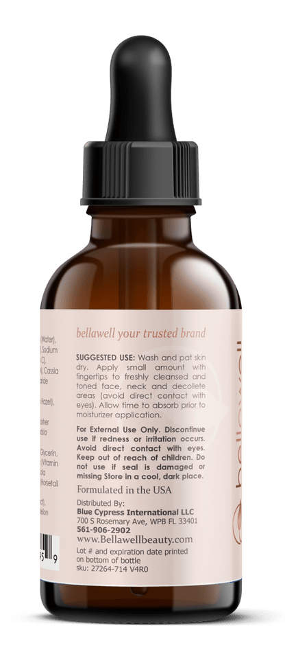 Vitamin C Serum for Face With Hyaluronic Acid, Vitamin E, Aloe Vera, and Jojoba oil 2 fl oz by Bellawell - Bellawell Health