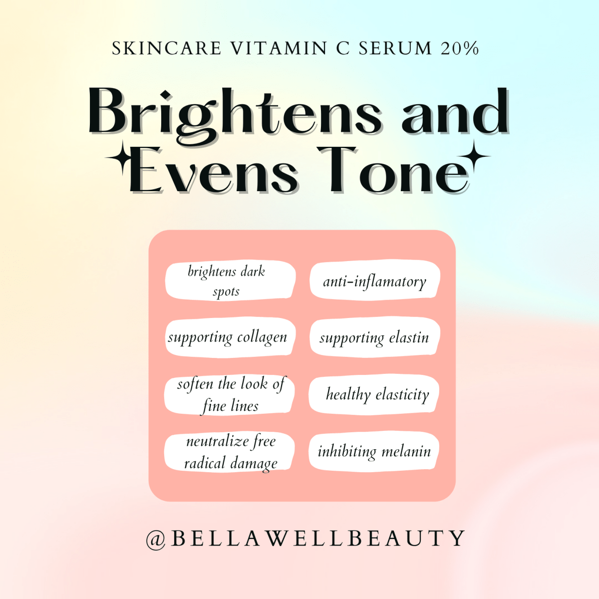 Vitamin C Serum for Face With Hyaluronic Acid, Vitamin E, Aloe Vera, and Jojoba oil 2 fl oz by Bellawell - Bellawell Health