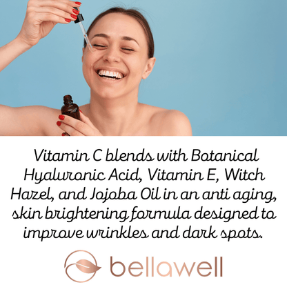 Vitamin C Serum for Face With Hyaluronic Acid, Vitamin E, Aloe Vera, and Jojoba oil 2 fl oz by Bellawell - Bellawell Health